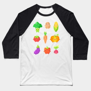 Cute Vegetable Friends Baseball T-Shirt